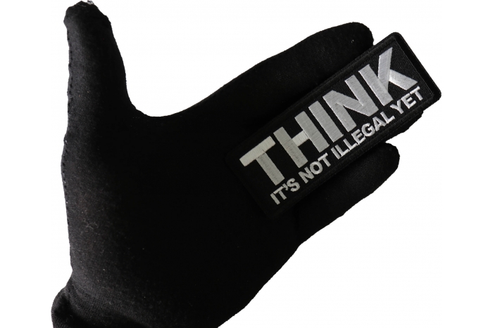 Think it's Not illegal Yet Patch shown on hand for size comparison