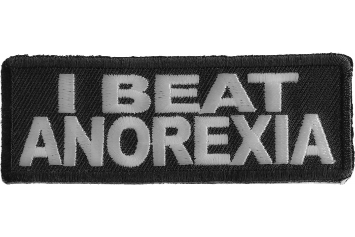 I Beat Anorexia Funny Iron on Patch
