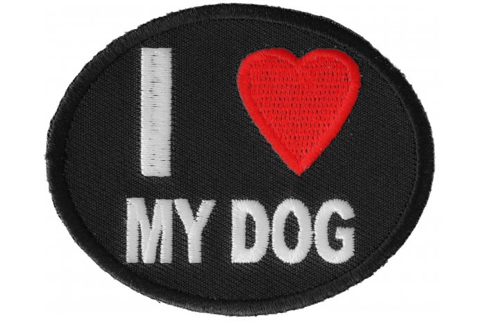 I Love My Dog Iron on Morale Patch