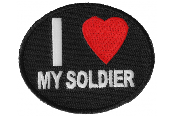 I Love My Soldier Iron on Morale Patch