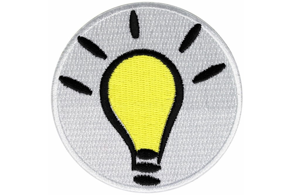 Light Bulb Idea Iron on Iron on Morale Patch