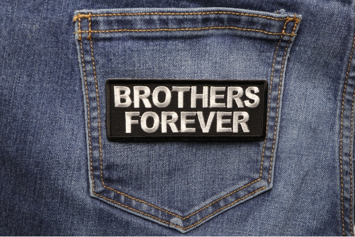 Brothers Forever Patch shown on jeans