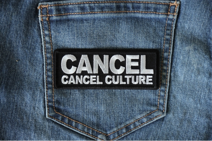 Cancel cancel Culture Patch shown on jeans