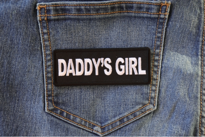 Daddy's Girl Patch shown on jeans