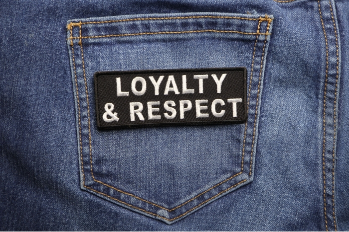 Loyalty and Respect Patch shown on jeans
