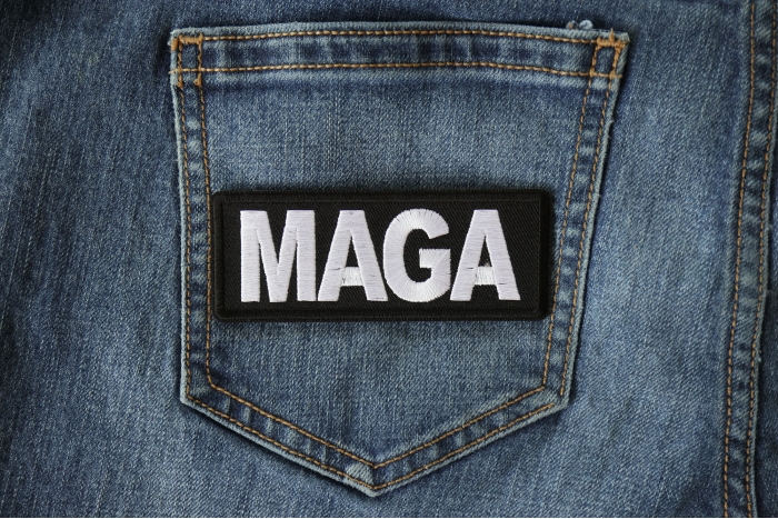 MAGA Patch shown on jeans