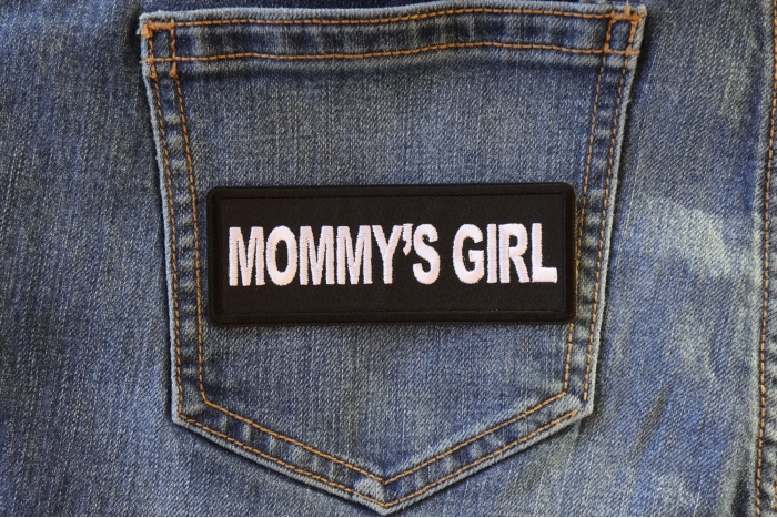 Mommy's Girl Patch shown on jeans