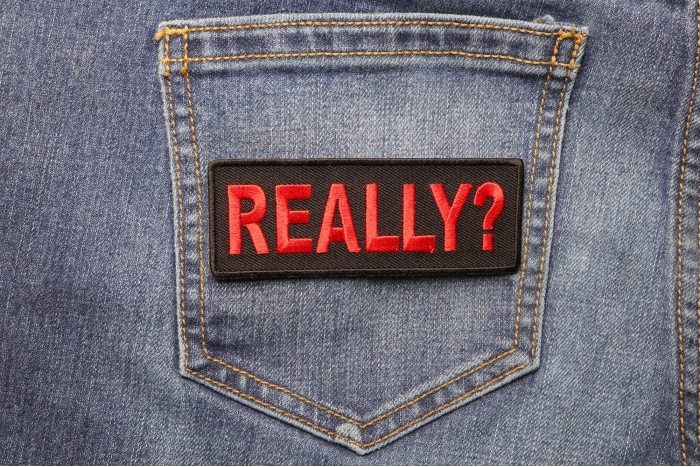 Really Iron on Patch shown on jeans