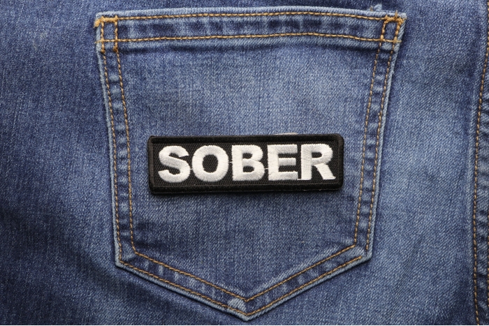 Sober Patch shown on jeans