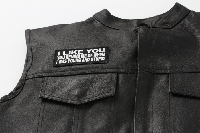  shown on leather vest