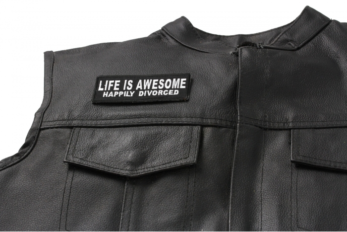  shown on leather vest