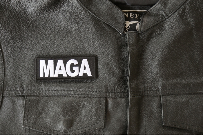 MAGA Patch, Trump Patches shown on leather vest