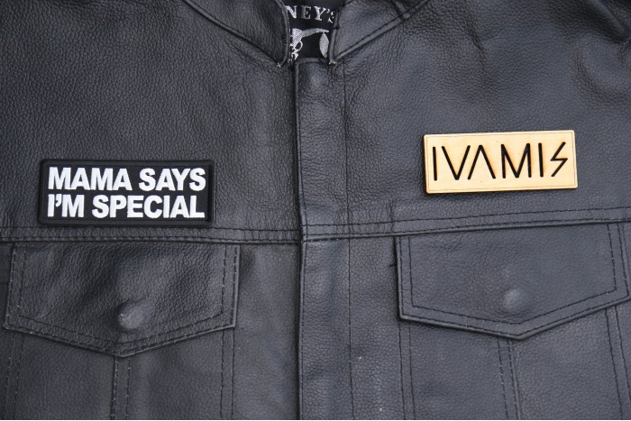Mama Say's I'm Special Patch shown on leather vest
