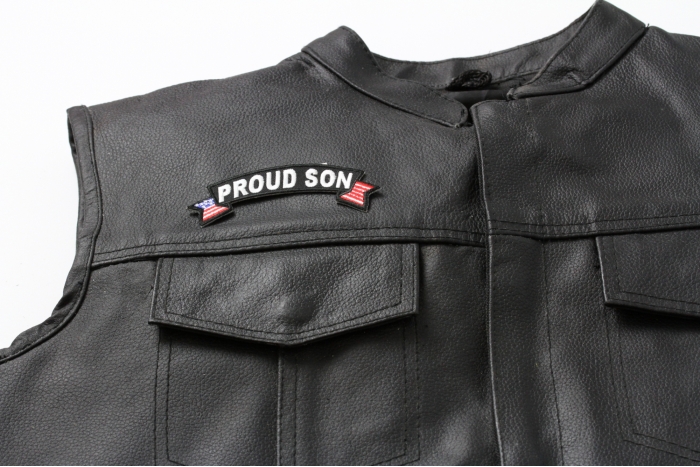 shown on leather vest