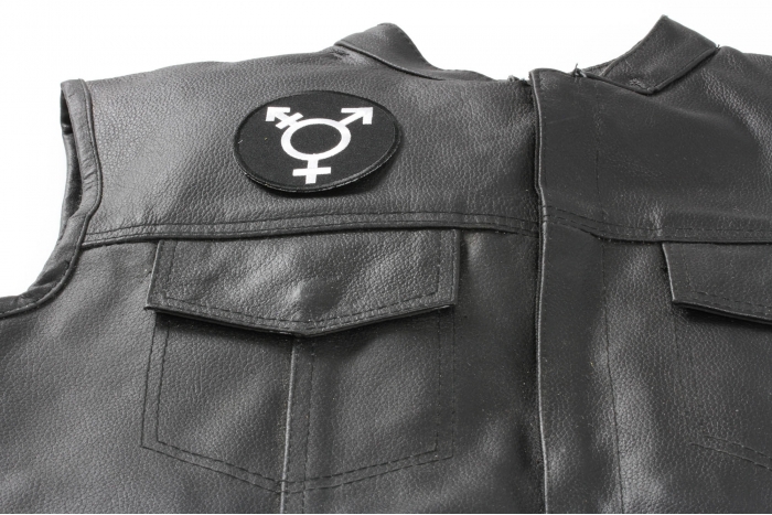  shown on leather vest