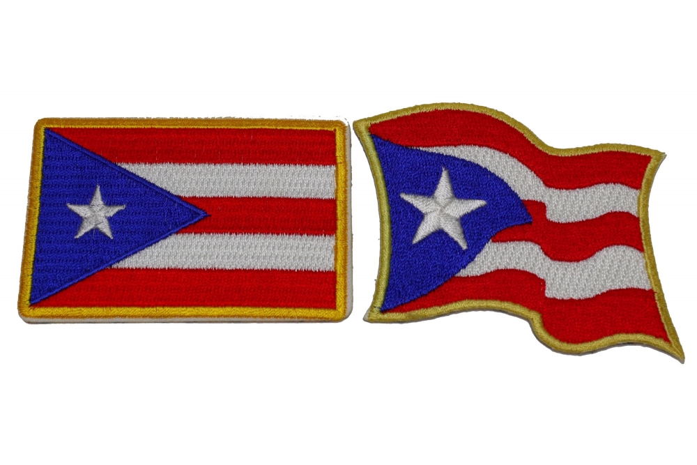 25 Pcs Puerto Rico Flag Embroidered Patches 2.5"x1.5"  iron-on 