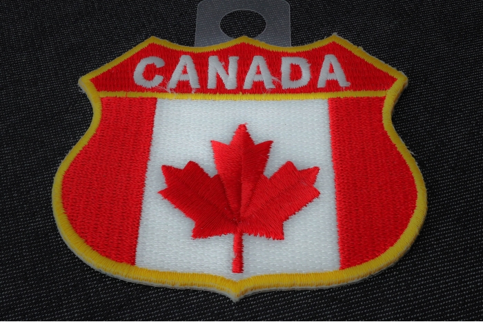 Canadian Shield Patch - Canada Flag diagonal view