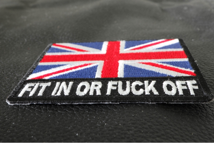 Fit It or Fuck Off British Flag Patch Fit It or Fuck Off British Flag Patch diagonal view