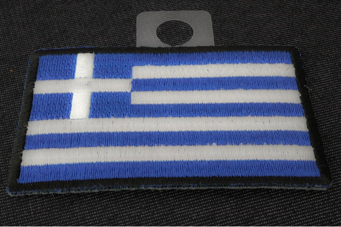 Greek Flag Patch diagonal view