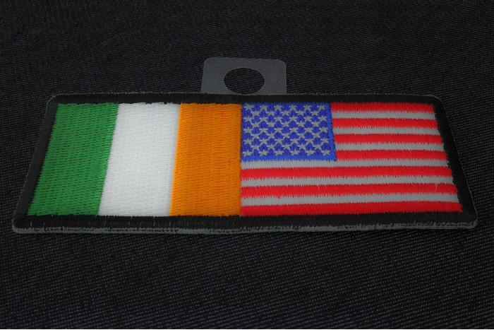 Irish American Flag Patch diagonal view
