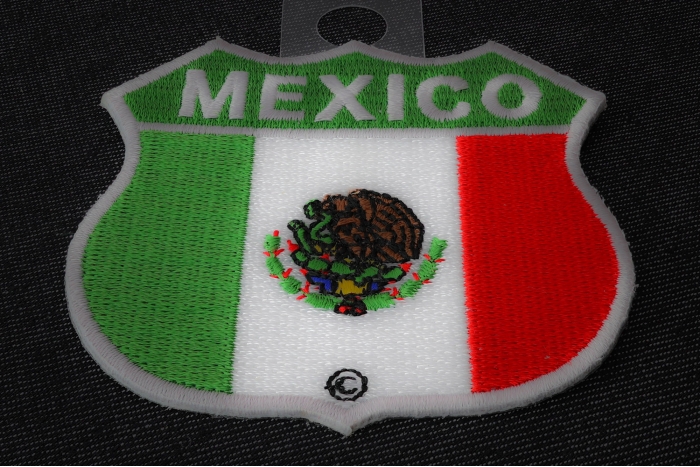 Mexico Shield Flag Patch diagonal view
