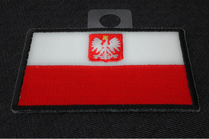 Poland Flag Patch diagonal view