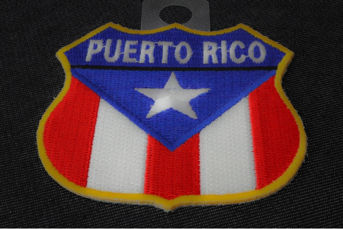 Puerto Rico Shield Flag Patch diagonal view