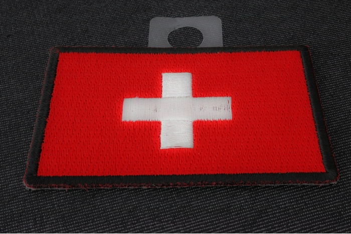 Swiss Flag Patch diagonal view