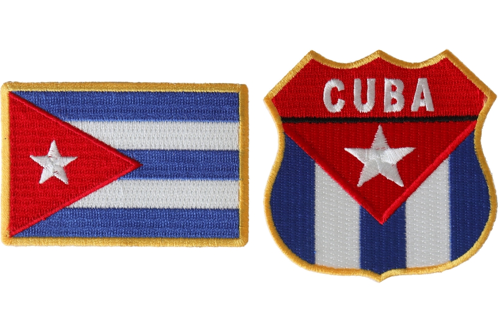 Cuban Flag and Shield Combo Patch Set