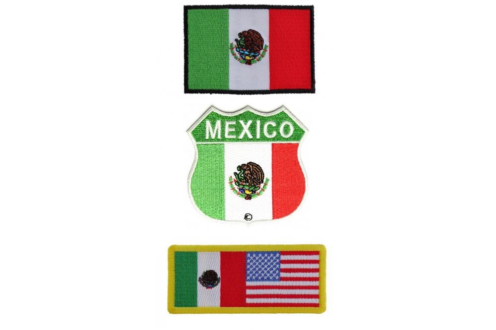 Mexico Flag Patches Set Of 3