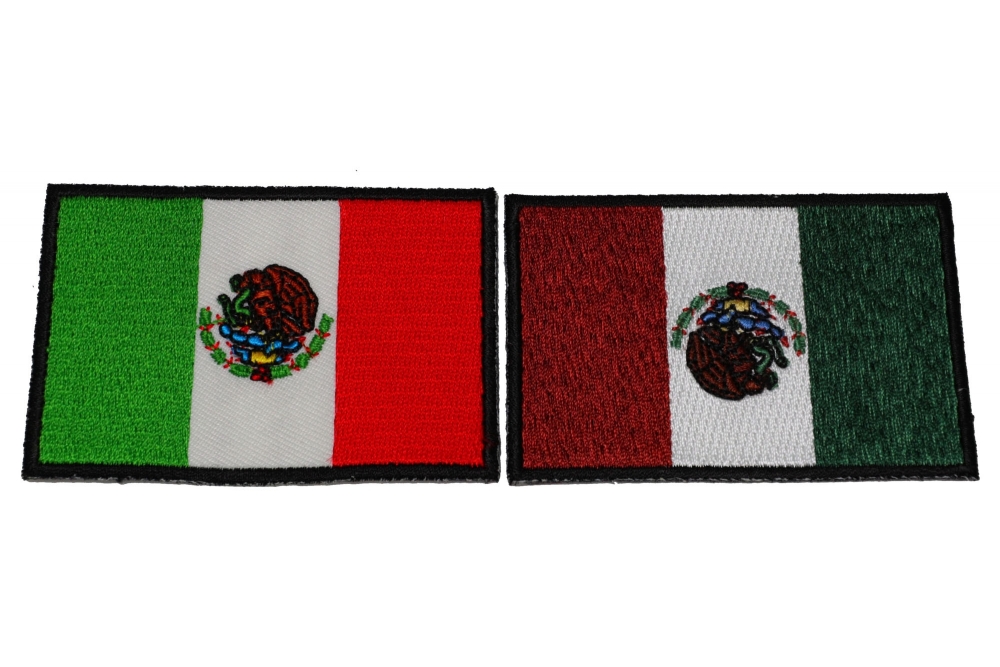 Set of 2 Mexican Flag Patches in Color