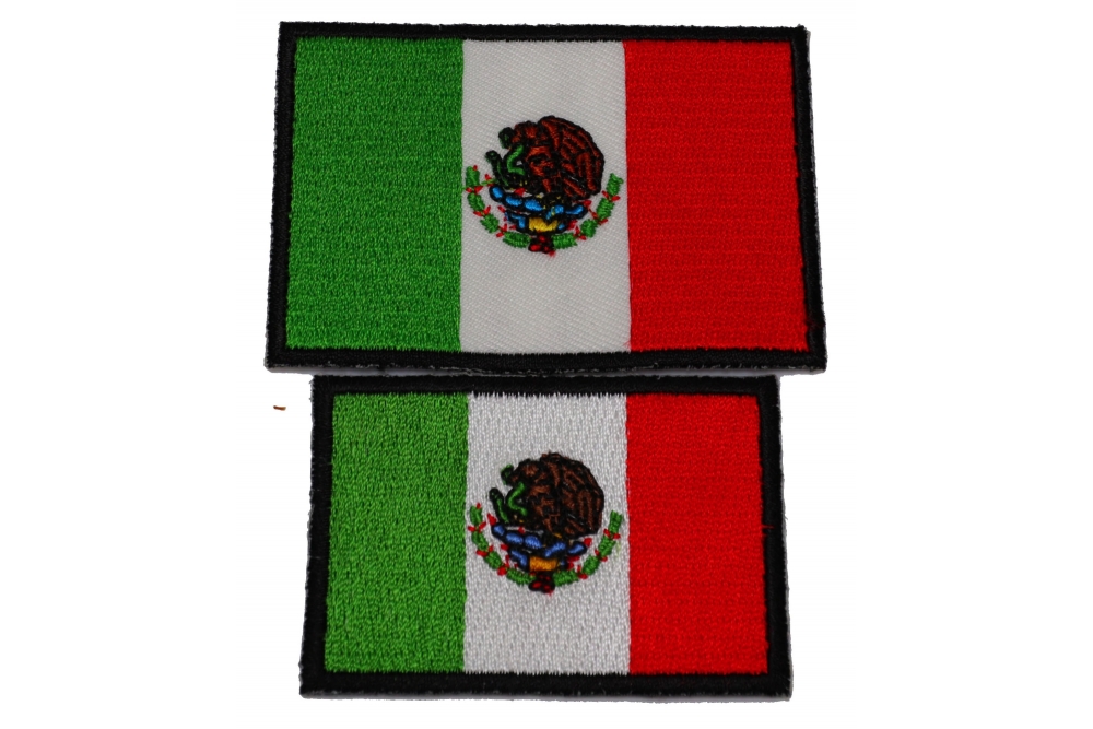 Set of 2 Small Size Mexican Flag Patches