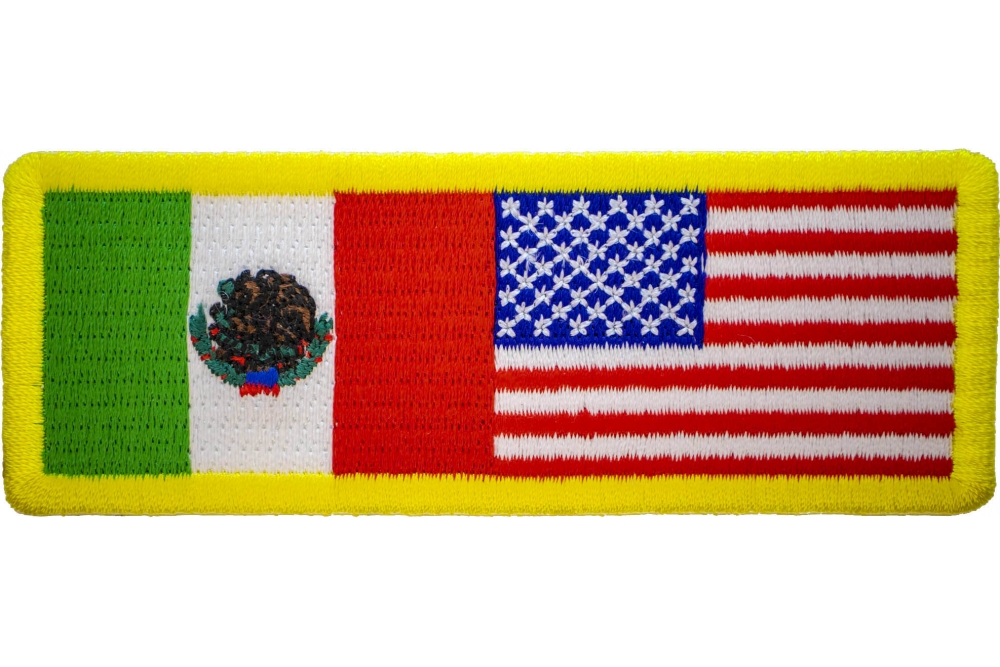 Iron On USA Mexico Flag Patch  Embroidered Patches by Ivamis Patches
