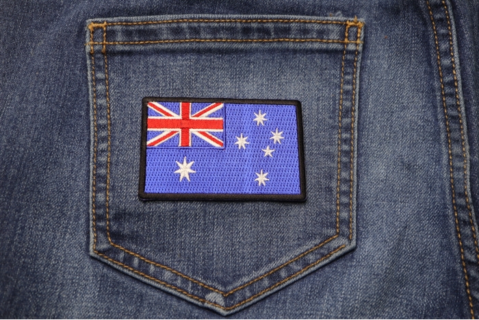 Australian Flag Patch shown on jeans