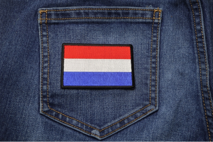 Dutch Flag Patch shown on jeans