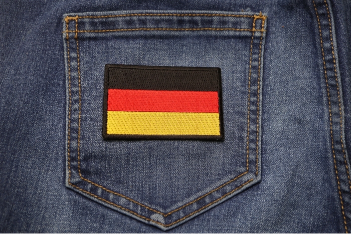 German Flag Patch shown on jeans