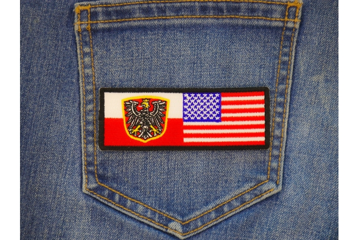 Polish American Flag shown on jeans