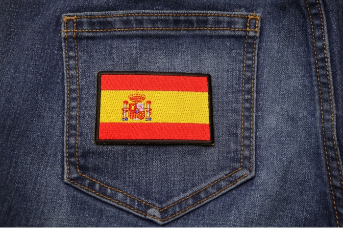 Spanish Flag Patch shown on jeans