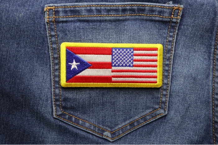 USA Puerto Rico Patch shown on jeans