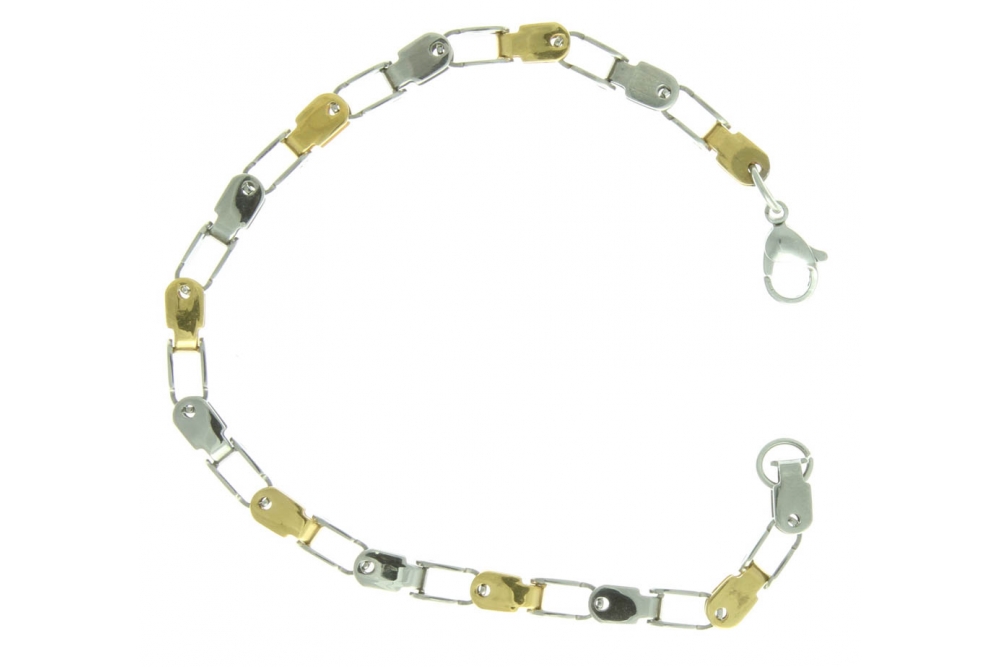 Stainless Steel Chain Shackle Bracelet Gold Links