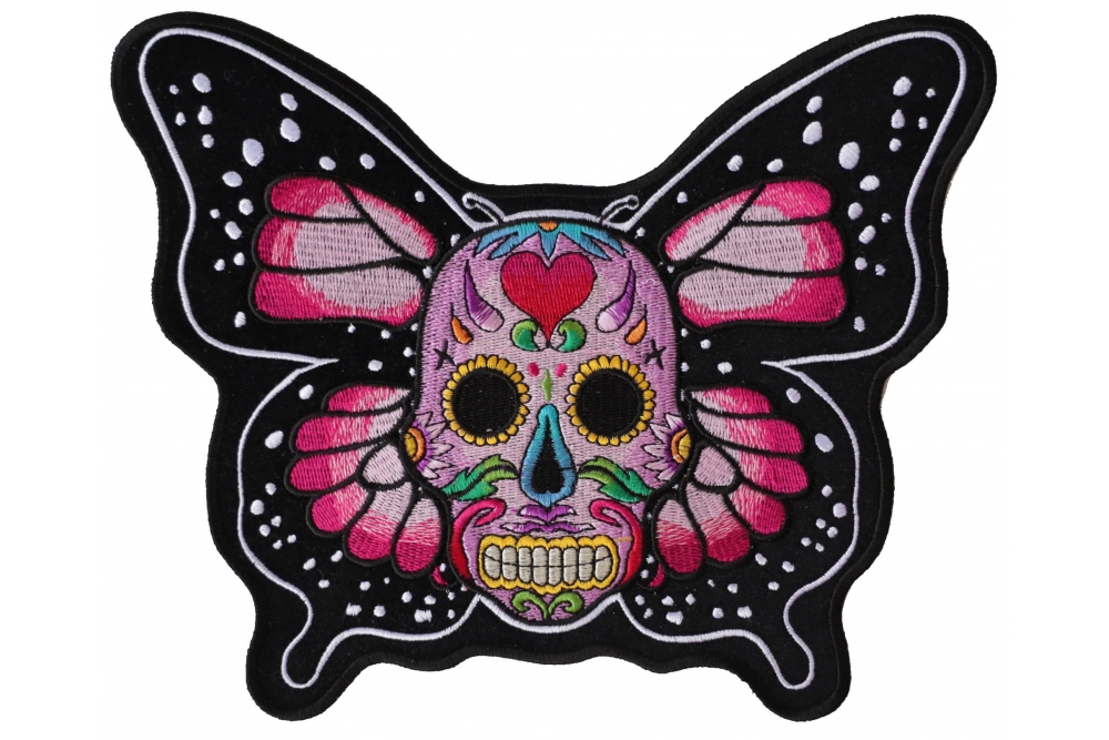 Lady Sugar Skull  EMBROIDERED IRON ON PATCH 