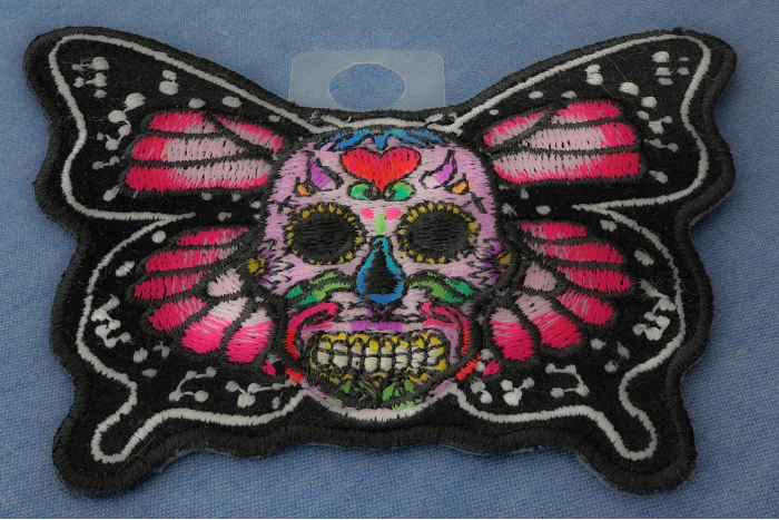 Sugar Skull Butterfly Patch diagonal view