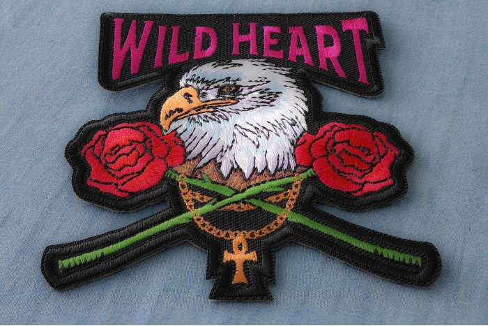 Wild Heart Eagle Rose Patch diagonal view
