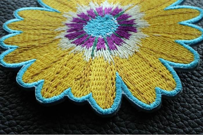 Yellow Blue Pink Flower Patch Yellow Blue Pink Flower Patch diagonal view