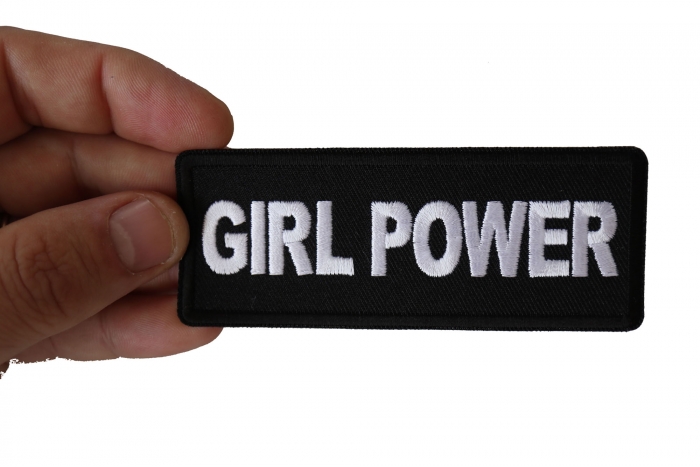 Girl Power Patch shown on hand for size comparison