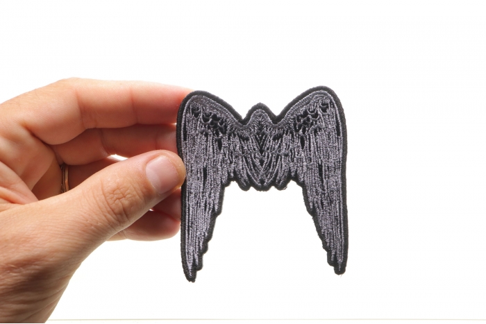 Angel Wings Patch, Ladies Patches shown on hand for size comparison