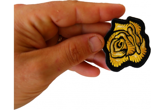 Yellow Rose Patch shown on hand for size comparison