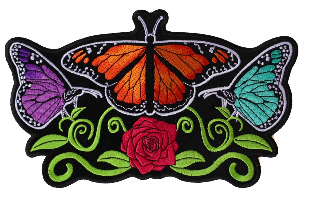 Embroidery Patch Iron On Patches Butterfly Flower Clothing Embroideried  Sticker