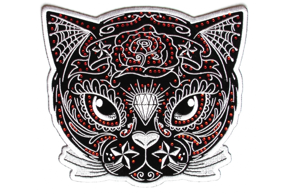 Cat Diamond and Crystals Large Ladies Patch