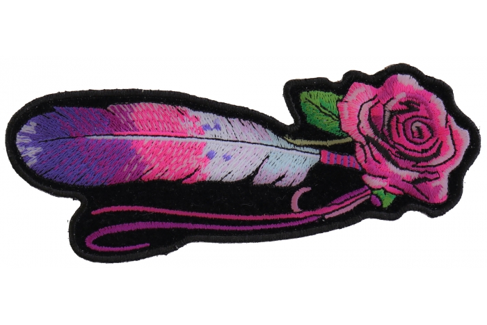 Feather and Rose Pink Patch